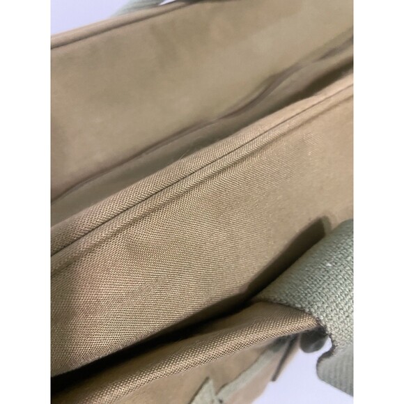 Vintage Chaps Ralph Lauren Canvas Khaki Duffel Bag 3 Pockets Military Surplus - Picture 6 of 16